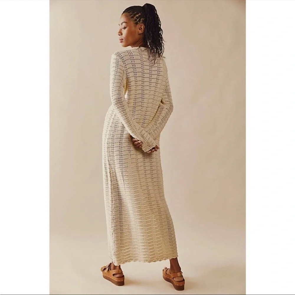 Free People Cotton Crochet Sweater Duster - Picture 9 of 10